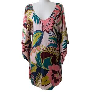 NWT Meghan Los Angeles Silk Tunic Dress Kimono Sleeves